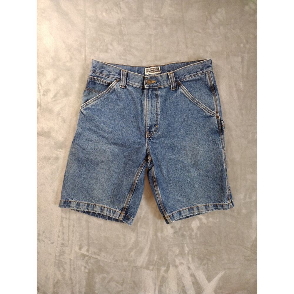 Y2K Route 66 Carpenter Shorts Mens 34 Baggy Relaxed Fit Vintage Retro Casual